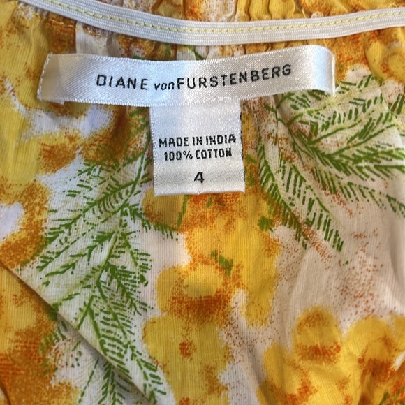 Diane Von Furstenberg Cotton Peasant Style Dress with Empire Waist - Picture 5 of 5